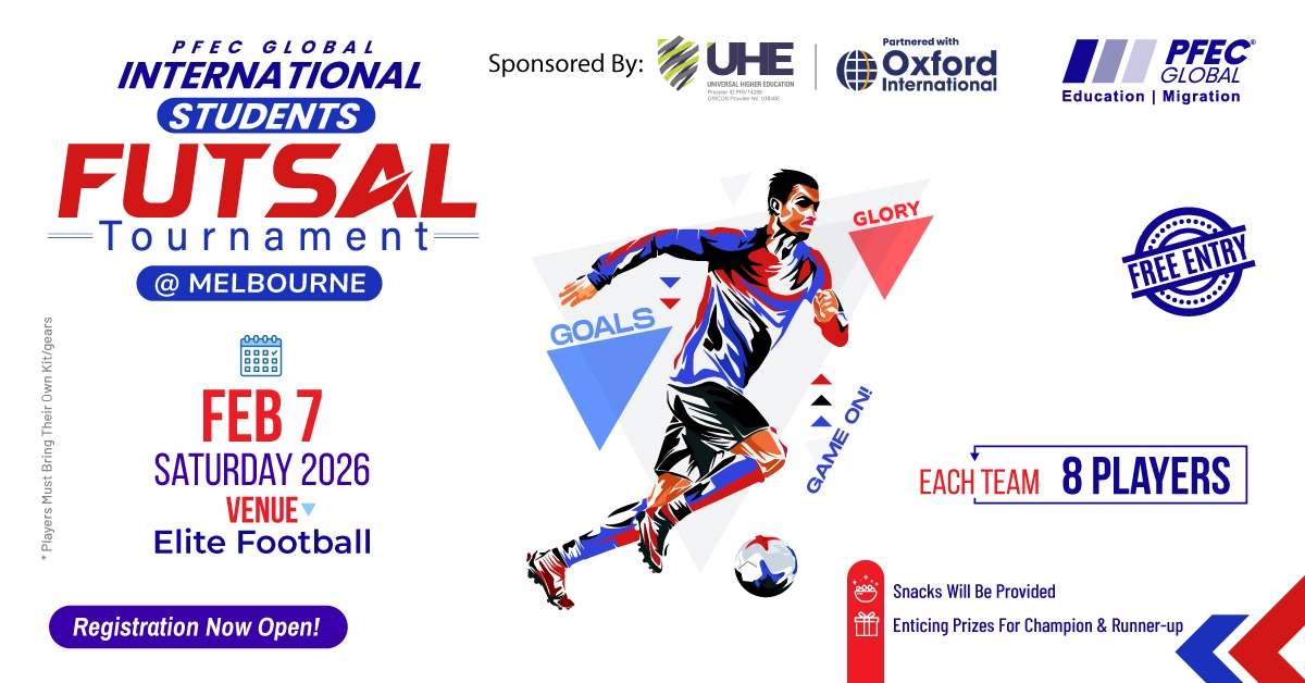 PFEC GOBAL: INTERNATIONAL STUDENTS FUTSAL TOURNAMENT IN MELBOURNE